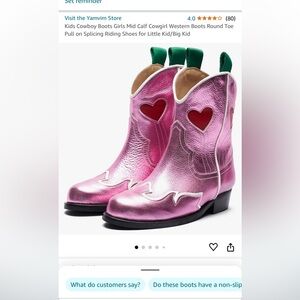 Metallic pink cowboy boots for toddler. New with box